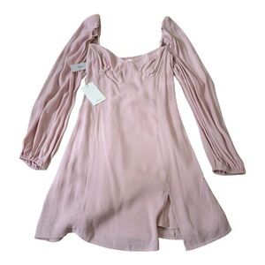 Aritzia Wilfred novella poetic pink mini dress